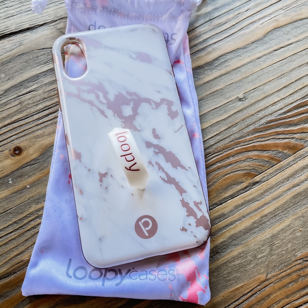 Loopy Case iPhone X/Xs Rose Gold Marble